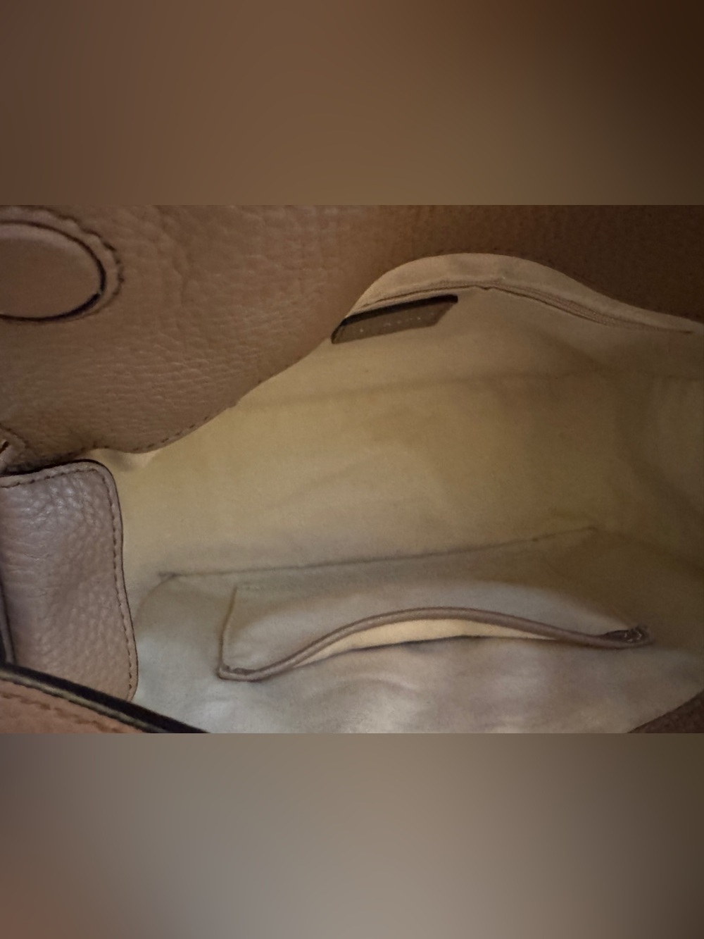 The Horse Clementine — Taupe Pebbled Leather Shoulder Bag - Picture 9 of 11